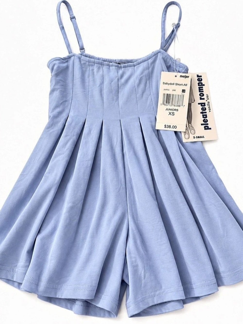 Vanilla Star Babydoll Short-All Blue Babydoll Romper Size XS NWT